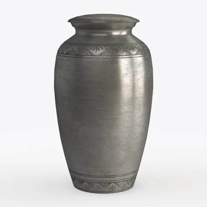 Vintage Etched Metal Decorative Vase 3D Model