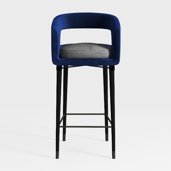 Set of 4 Modern Velvet Swivel Bar Stools with 360°