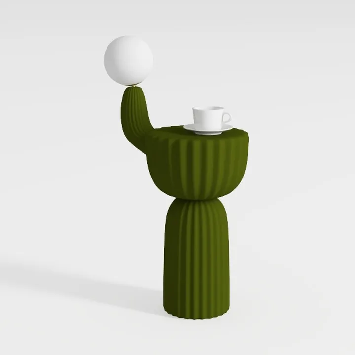 Novelty Cactus Shaped Side Table With Integrated Lamp 3D Model
