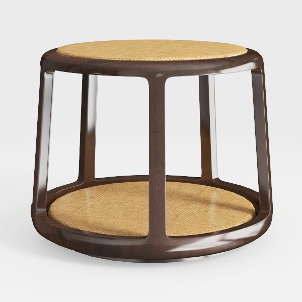 Torus Round Side Table in Walnut