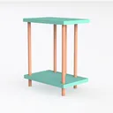 2-Tier Outdoor Side Table, 16" Adirondack Small Left 45 Degree View