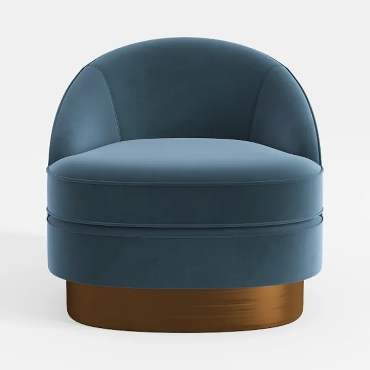 Swivel Barrel Chair Velvet Round Leisure with