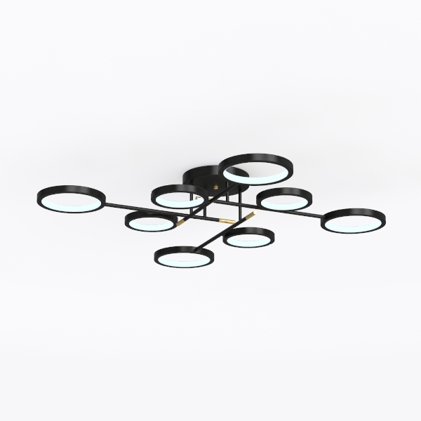 Ceiling light-8887-8 head-black+gold