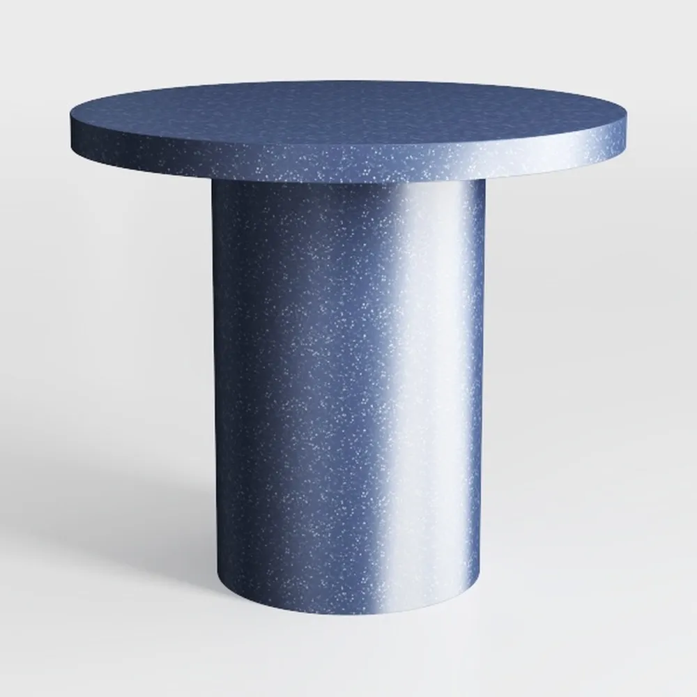 HOUCHICS Soft Vanity Stool Blue Ottoman Stool