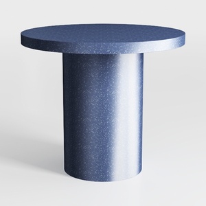 Minimalist Navy Blue Speckled Metal Round Side Table 3D Model