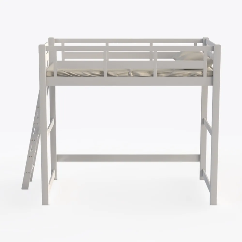 DHP Moon Bay Traditional Pine Wood Loft Bed Frame 