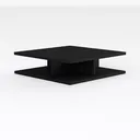Minimalist Black Solid Wood Rectangle Coffee Table 3D Model Right 45 Degree View