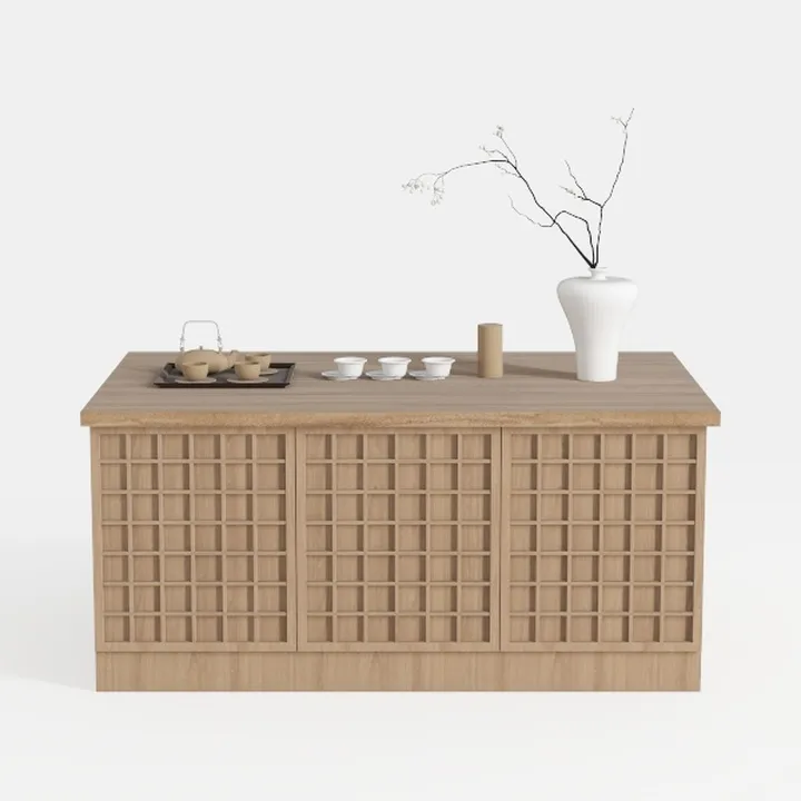 Fluted Buffet Cabinet with Storage Accent