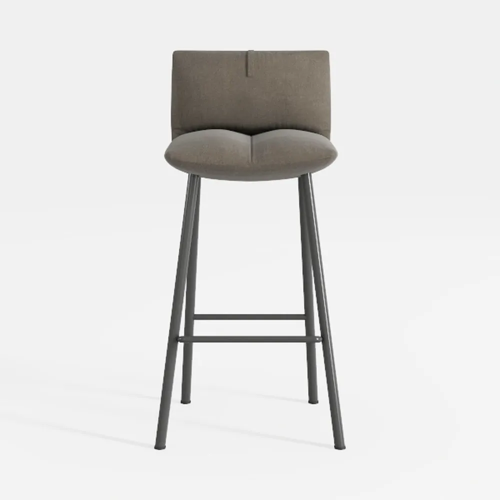 Adams 25 in. Grey Wood Counter Stool with Faux Lea