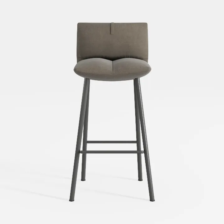 Adams 25 in. Grey Wood Counter Stool with Faux Lea