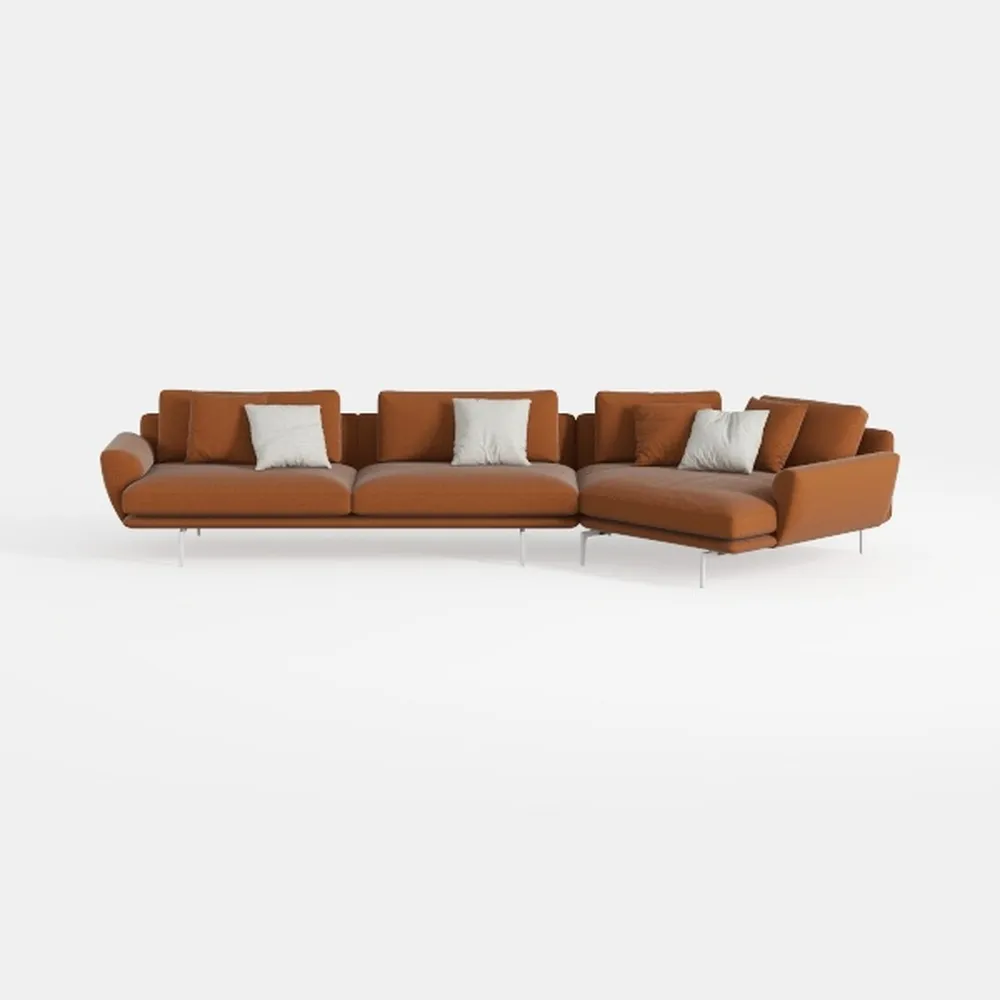 Modern Sectional Sofa Set with Curved Sofa Design
