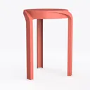 Minimalist Modern Plastic Stool 3D Model Left 45 Degree View
