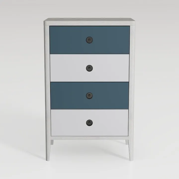 Modern Two Tone Solid Wood Dresser With Four Drawers 3D Model