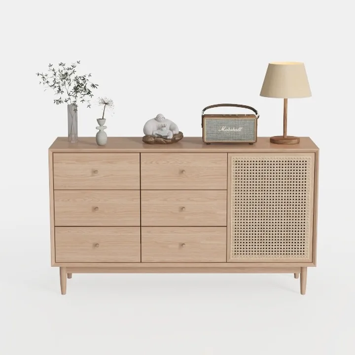 PHI VILLA Rattan Cabinet - Sideboard Buffet Accent