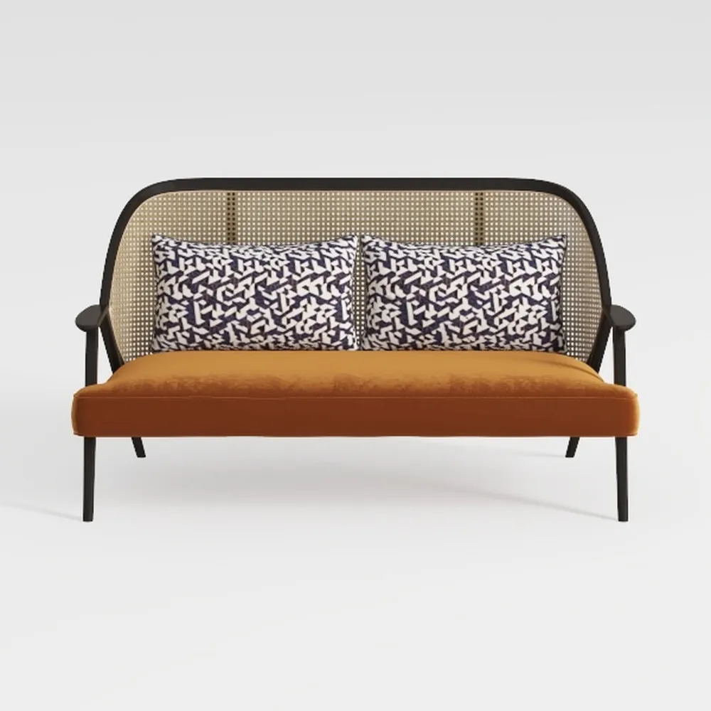 Casita Furniture Brook Chair – Comoda poltrona lounge con telaio nero opaco, tabacco