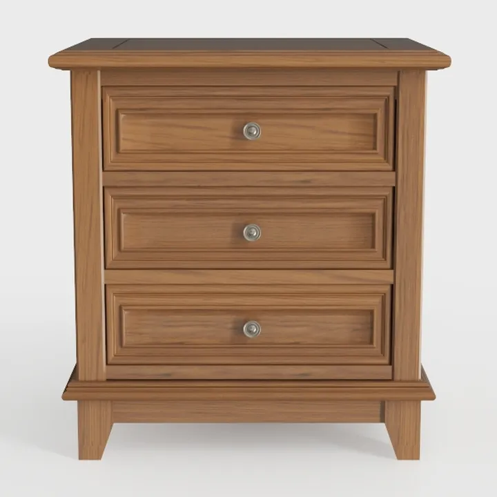 HULALA HOME Farmhouse 3 Drawer Nightstand with