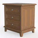 HULALA HOME Farmhouse 3 Drawer Nightstand with Left 45 Degree View