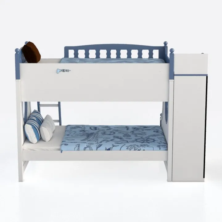 Benzara Sifa Twin Bunk Bed, Convenient Ladder, Arc