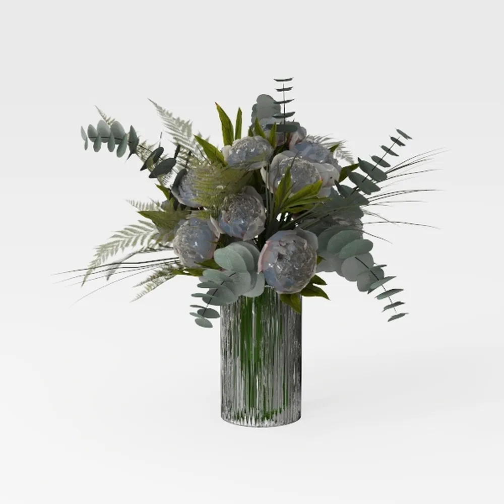 Rustic Farmhouse Ceramic Vase, 6.1" Tall Vintage