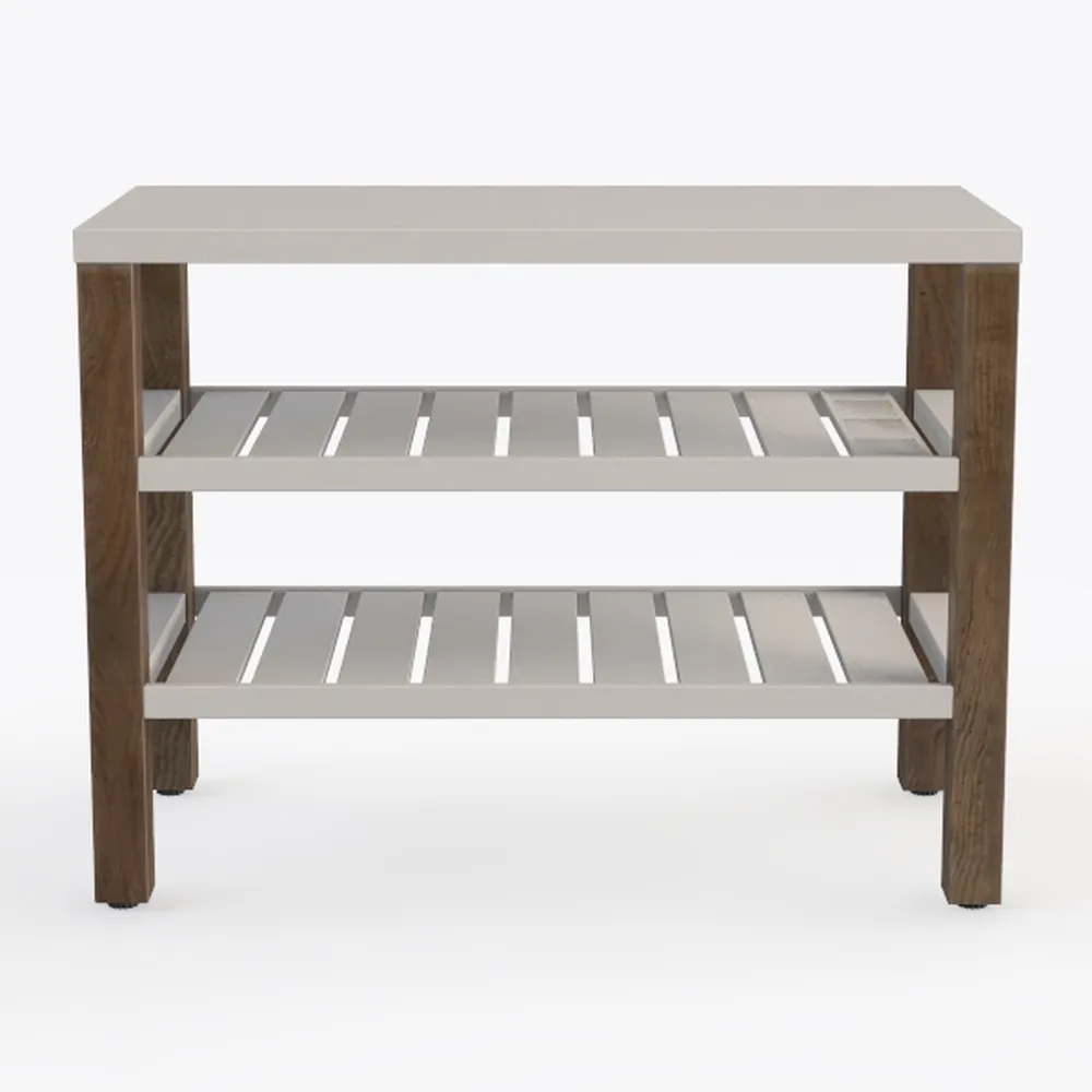Small Shoe Bench with Cushion,2 Tiers Shoe Rack