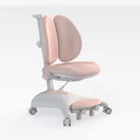 Pastel Pink White Kids Ergonomic Office Chair 3D Model Right 45 Degree View