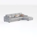 Modern Minimalist White Leather Sectional Sofa 3D Model Right 45 Degree View