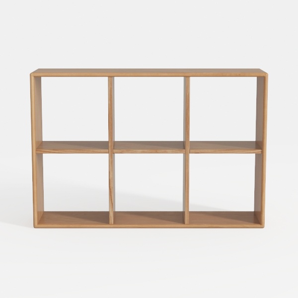 Tangkula 6 Cube Low Bookshelf, 2-Tier Short Wood