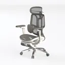 Modern Mesh Metal Ergonomic Office Chair 3D Model Left 45 Degree View