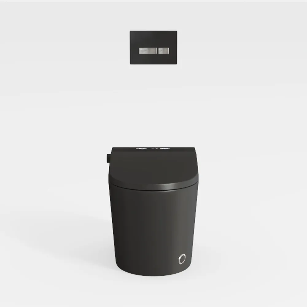 Black Smart Toilet with Auto Open Lid and Auto