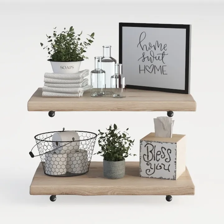 MITIME Hanging Shelves for Wall,2 Tier Window Wall