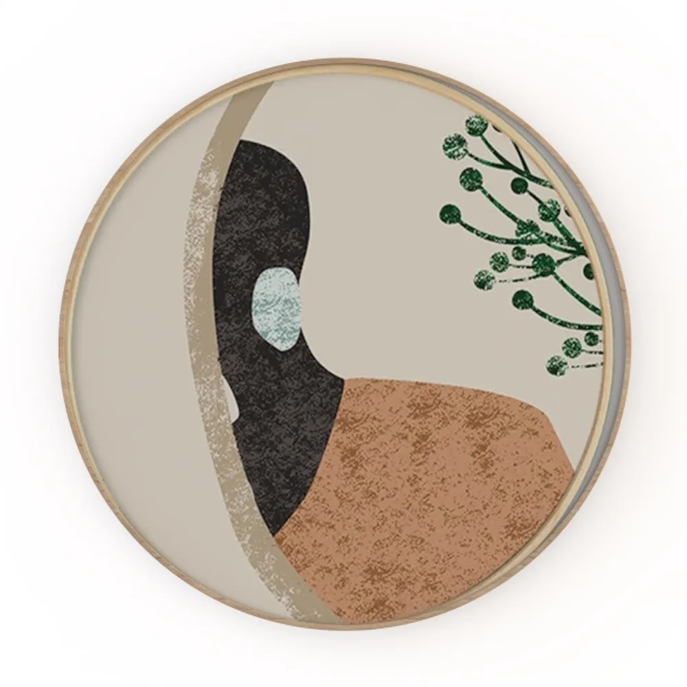 Hxlac Coquette Pink Bow Duck Round Wall Art Framed