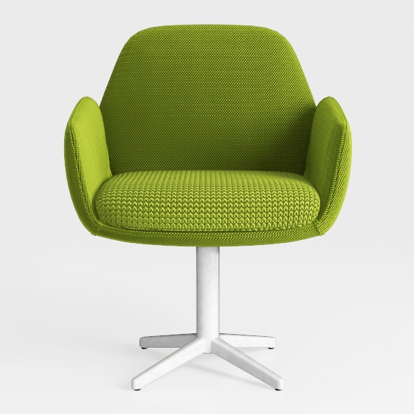 vidaXL Swivel Dining Chairs, 2 Pcs Green Fabric