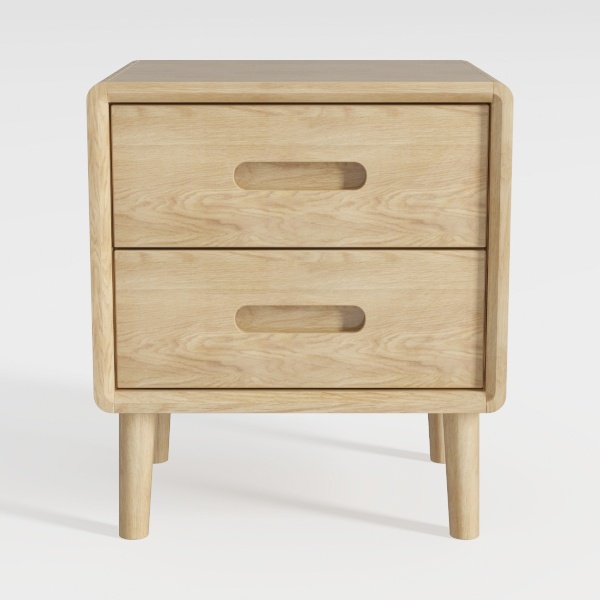 Nightstand - Rustic Natural Malaysia, KD Leg, 2
