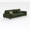 Minimalist Dark Green Fabric Extra Large Sofa 3D Model Right 45 Degree View