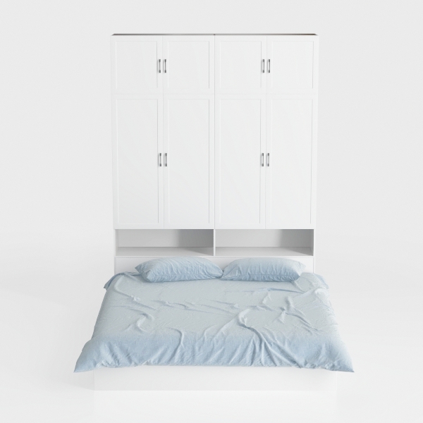 Bestar Versatile Queen Murphy Bed and 2 Closet Org