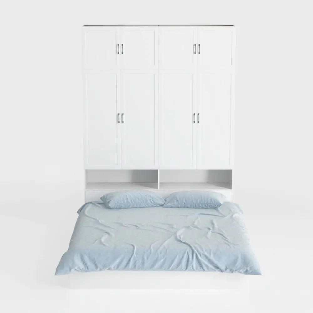 Bestar Versatile Queen Murphy Bed and 2 Closet Org