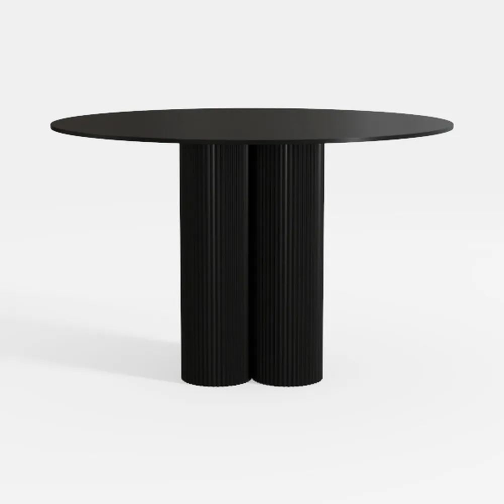 47 Inch Round Dining Table, Modern Wood Farmhouse