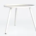 Minimalist White Metal Round Side Table 3D Model Left 45 Degree View