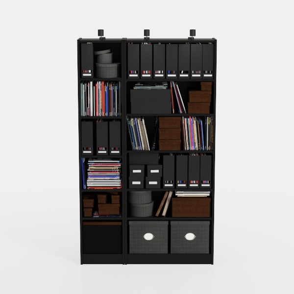 70&quot; Tall Book Shelf and Bookcase, Black Bookshelf