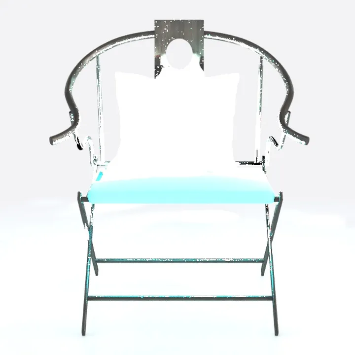 Modern Metal Fabric Folding Armchair 3D Model