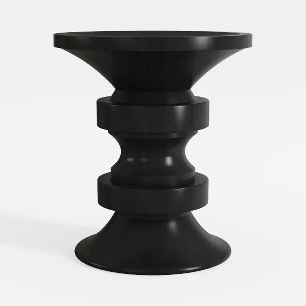 Uttermost Bongo Black Rattan Side Table 22899