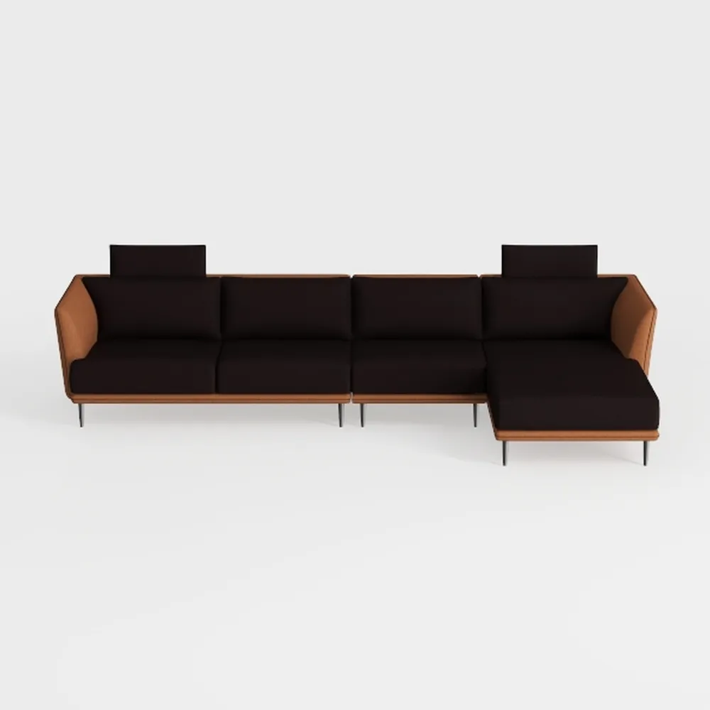 Valletta Italian Nappa Leather L-Shaped Sectional 