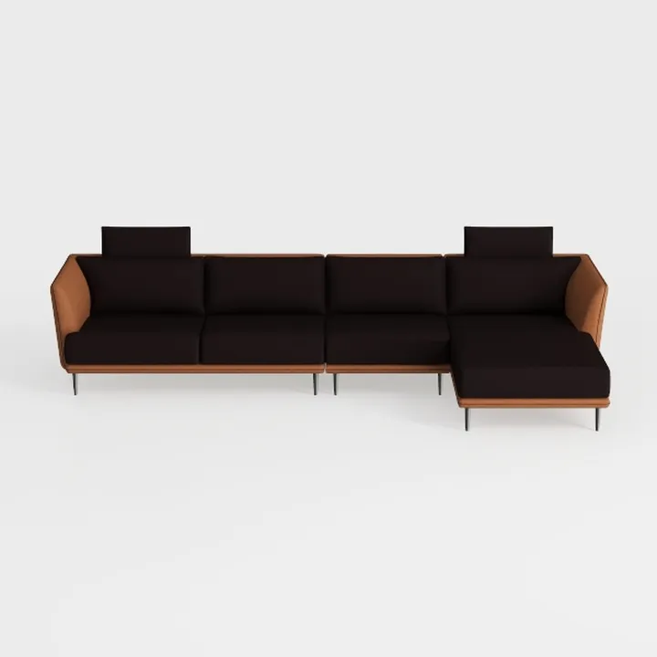 Valletta Italian Nappa Leather L-Shaped Sectional 