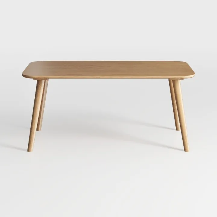 Minimalist Solid Oak Wood Dining Table 3D Model