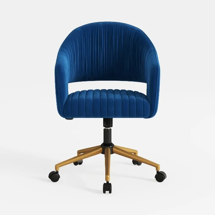 Chic Style Office Velvet Task Chair, Tufted Flower