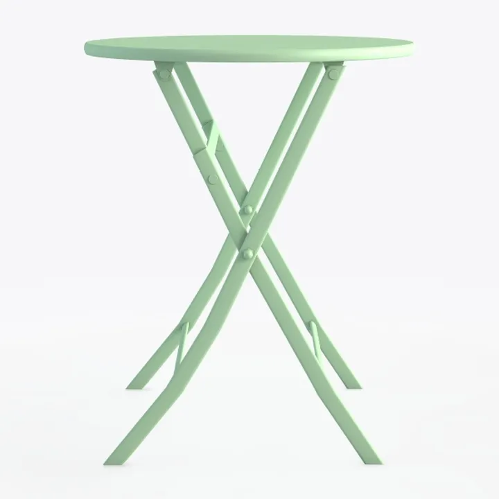 Minimalist Mint Green Metal Folding Round Side Table 3D Model