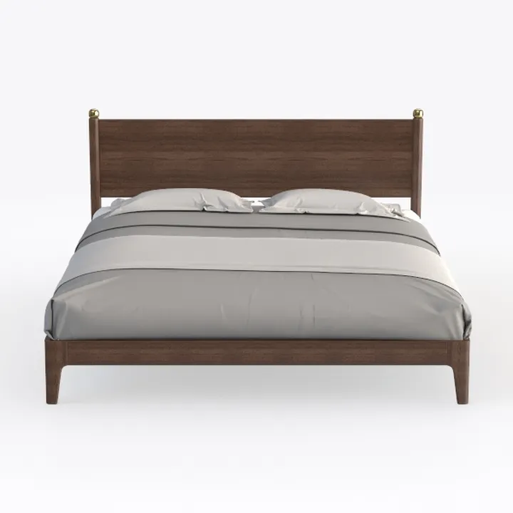 Baxton Studio Powers Platform Bed, Queen, Grey/Ash