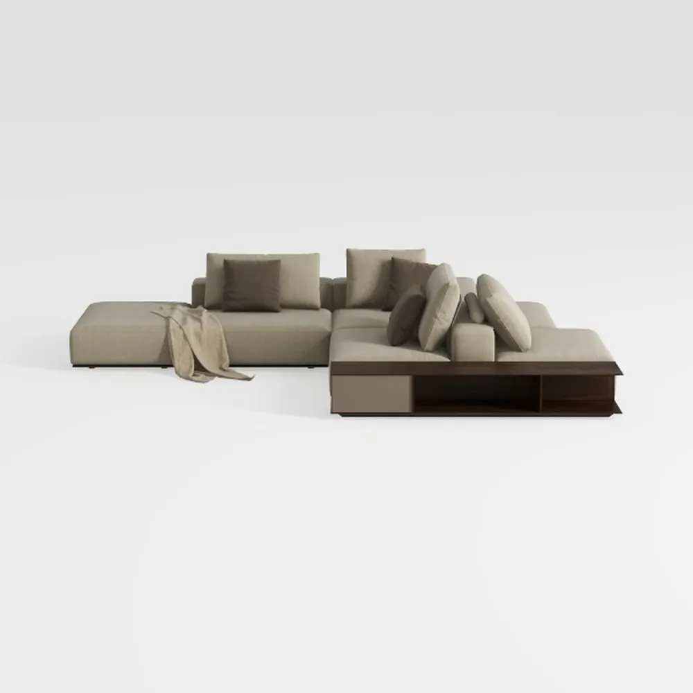 EcoSummer 112'' Large L-Shaped Sectional Sofa, Mod