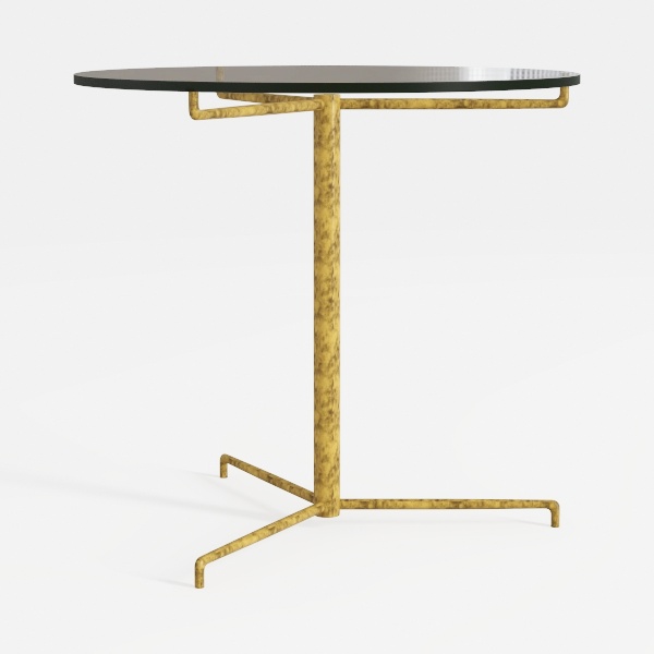 Henshall 12 in. Gold Round Metal End Table