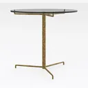 Henshall 12 in. Gold Round Metal End Table Right 45 Degree View